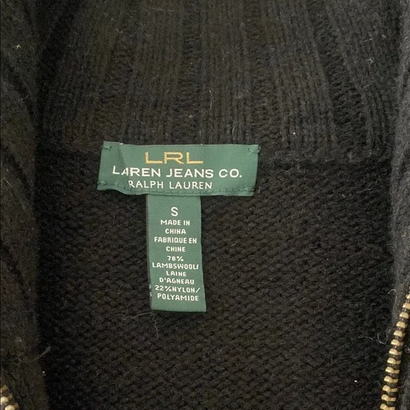 LRL Lauren Jeans Co. Lambs Wool Zip-Up Sweater - Picture 7 of 7